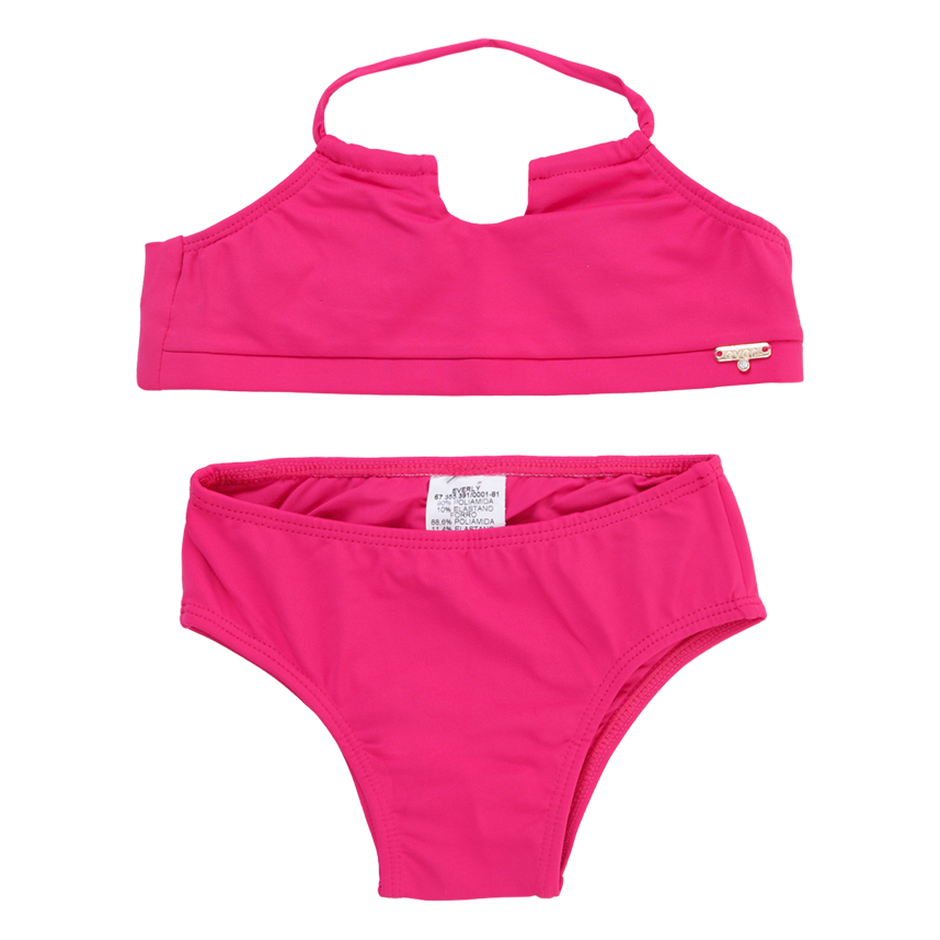 Biquini Infantil  Everly Com Amarração Liso Biquini Infantil  Everly Com Amarração Liso