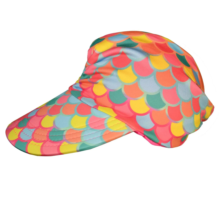 Viseira Infantil Everly Turbante Estampa Escamas Dupla Face