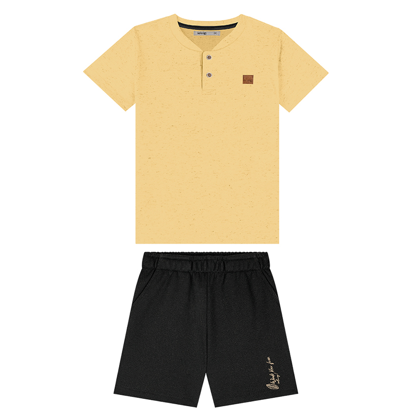 Conjunto Infantil Ioluigi Camiseta Em Linho E Bermuda