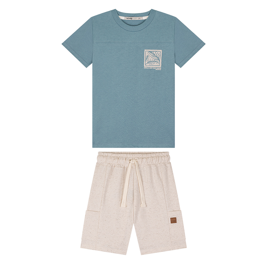 Conjunto Infantil Ioluigi Camiseta Em Linho E Bermuda