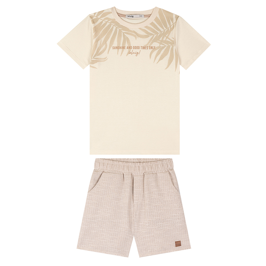 Conjunto Infantil Ioluigi Camiseta Meia Malha E Bermuda