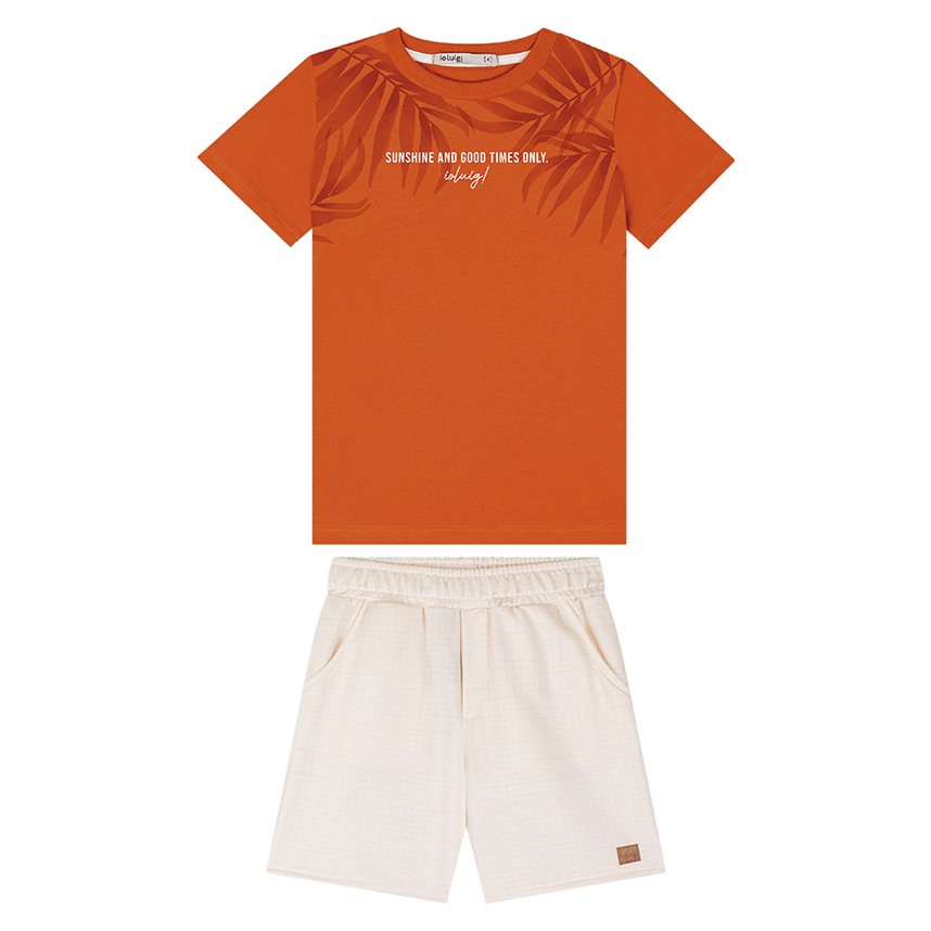 Conjunto Infantil Ioluigi Camiseta Meia Malha E Bermuda