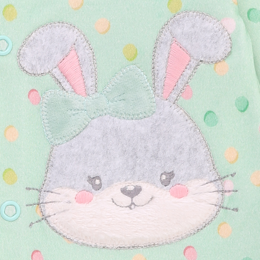 Macacão Bebê Longo Day By Em Suedine Bordado Coelha Macacão Bebê Longo Day By Em Suedine Bordado Coelha