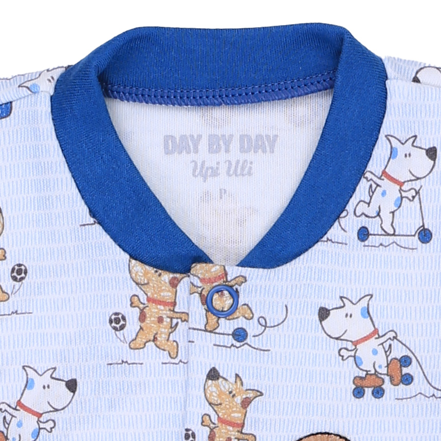 Macacão Bebê Longo Day By Em Suedine Bordado Cachorro Macacão Bebê Longo Day By Em Suedine Bordado Cachorro