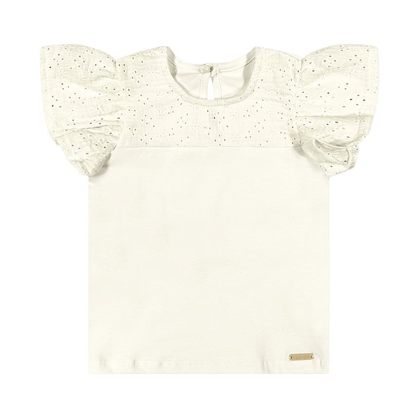 Blusa Infantil Colorittá Manga Curta Cotton Detalhe Laise