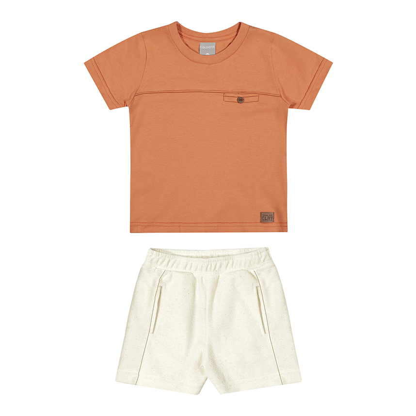Conjunto Infantil Colorittá Camiseta Meia Malha E Bermuda Conjunto Infantil Colorittá Camiseta Meia Malha E Bermuda