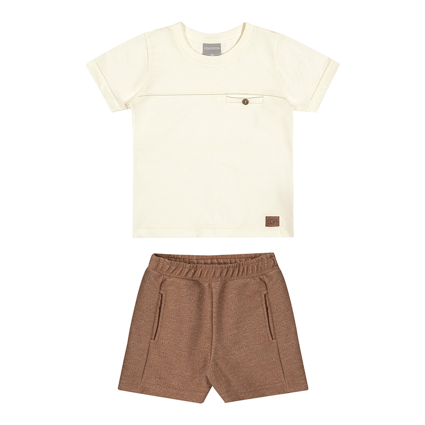 Conjunto Infantil Colorittá Camiseta Meia Malha E Bermuda Conjunto Infantil Colorittá Camiseta Meia Malha E Bermuda