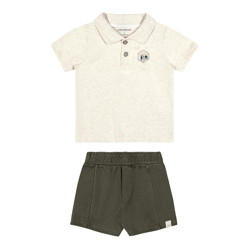 Conjunto Infantil Colorittá Camiseta Polo Piquet E Bermuda Conjunto Infantil Colorittá Camiseta Polo Piquet E Bermuda