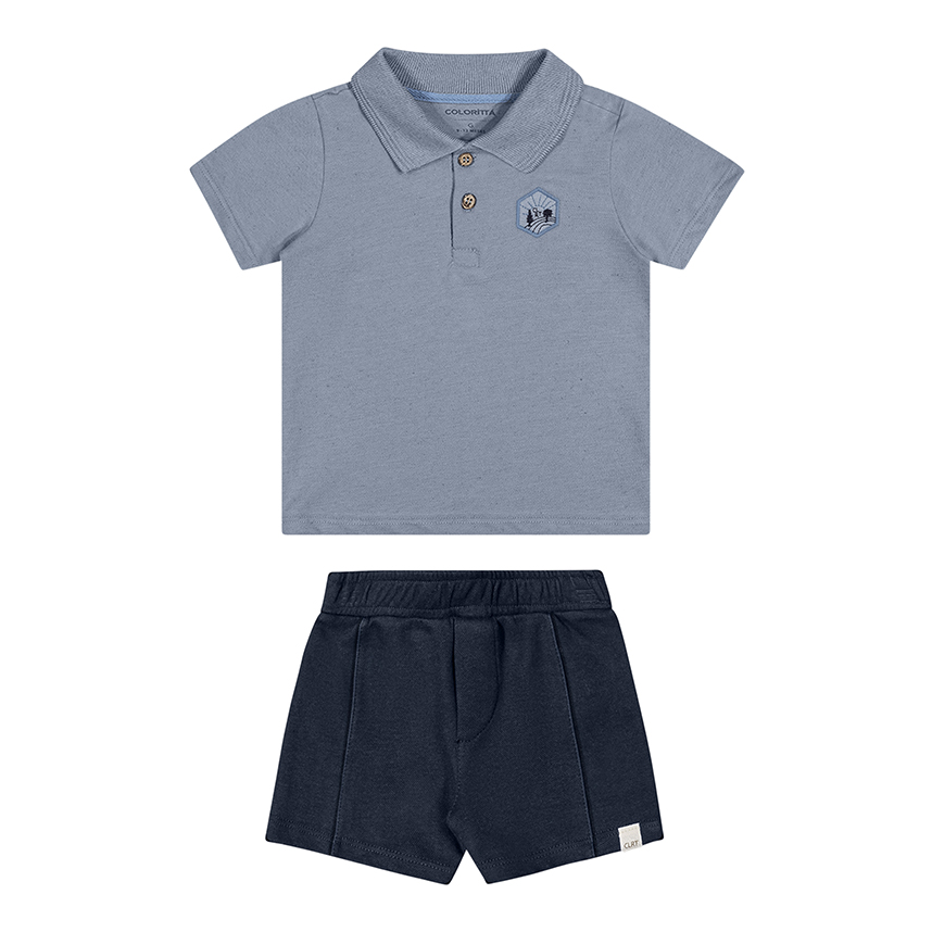 Conjunto Infantil Colorittá Camiseta Polo Piquet E Bermuda Conjunto Infantil Colorittá Camiseta Polo Piquet E Bermuda