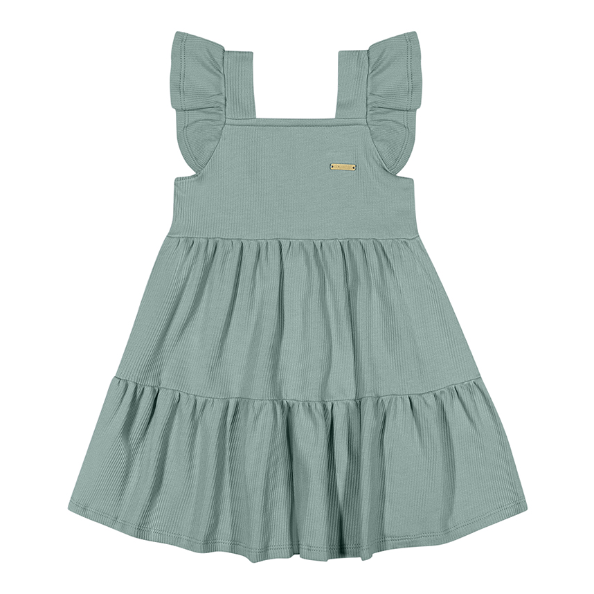 Vestido Infantil Colorittá Manga Curta Moletinho Canelado Vestido Infantil Colorittá Manga Curta Moletinho Canelado