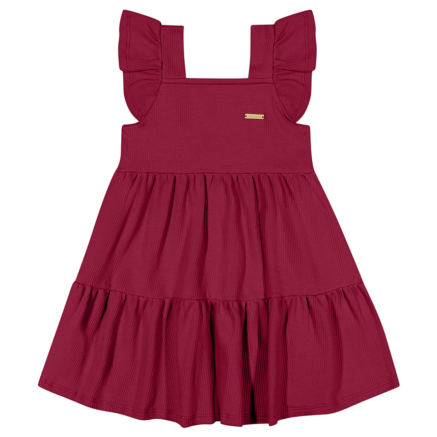 Vestido Infantil Colorittá Manga Curta Moletinho Canelado Vestido Infantil Colorittá Manga Curta Moletinho Canelado