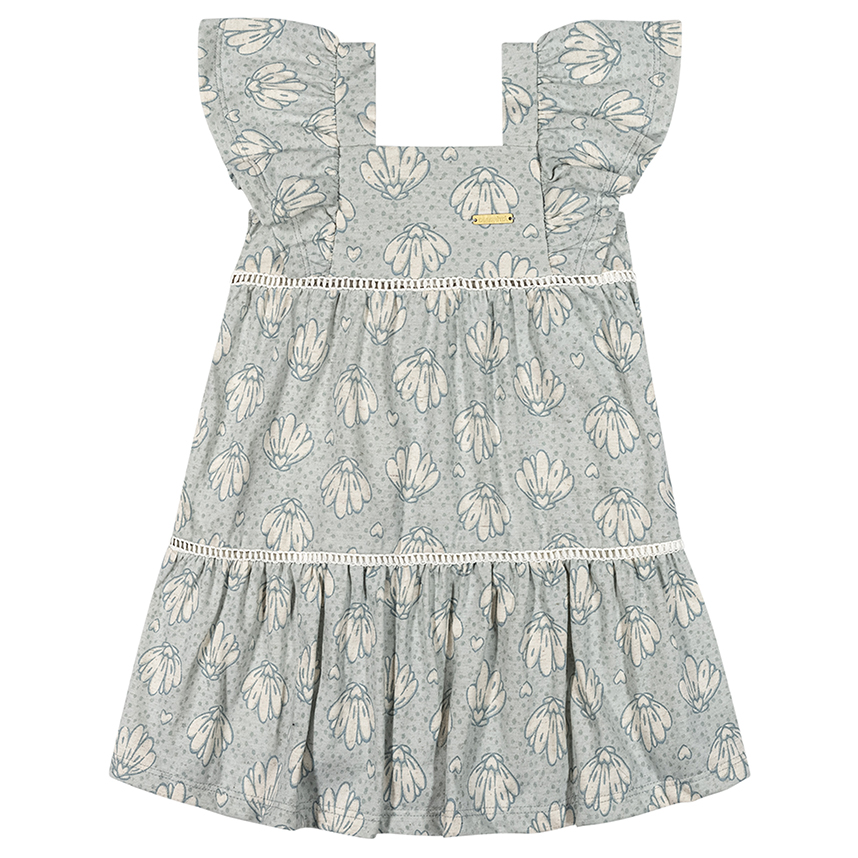Vestido Infantil Colorittá Em Malha Linho Estampado Vestido Infantil Colorittá Em Malha Linho Estampado