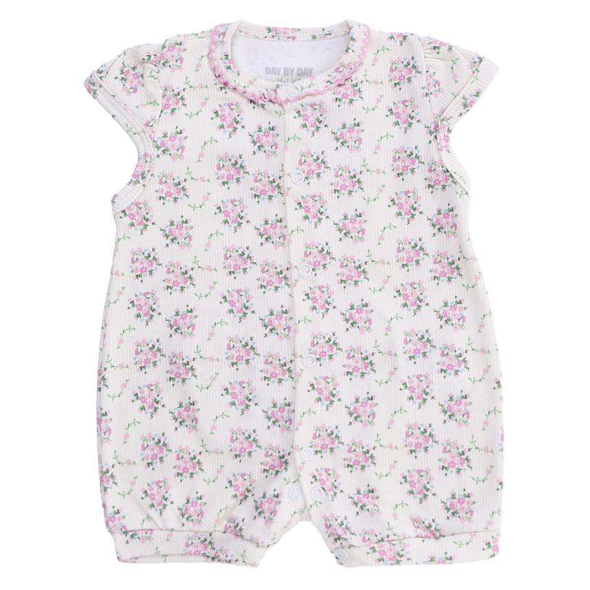 Macacão Bebê Curto Day By Em Suedine Bordado Ursa Macacão Bebê Curto Day By Em Suedine Bordado Ursa