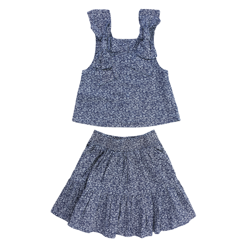 Conjunto Infantil Kookabu Blusa E Saia Estampa Florzinhas Conjunto Infantil Kookabu Blusa E Saia Estampa Florzinhas