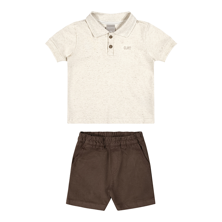 Conjunto Infantil Colorittá Camiseta Polo Piquet E Bermuda Conjunto Infantil Colorittá Camiseta Polo Piquet E Bermuda