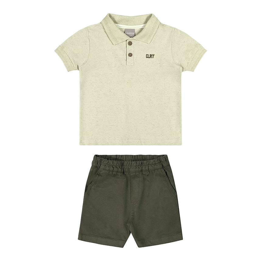 Conjunto Infantil Colorittá Camiseta Polo Piquet E Bermuda Conjunto Infantil Colorittá Camiseta Polo Piquet E Bermuda