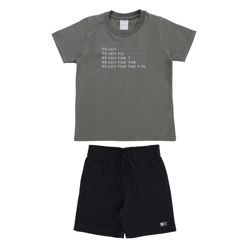 Conjunto Infantil Colorittá Camiseta Meia Malha E Bermuda