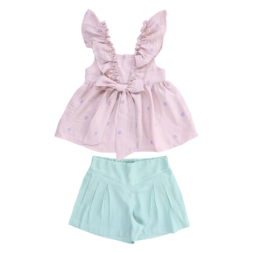 Conjunto Infantil Kookabu Bata Estampa Florzinhas E Short Conjunto Infantil Kookabu Bata Estampa Florzinhas E Short