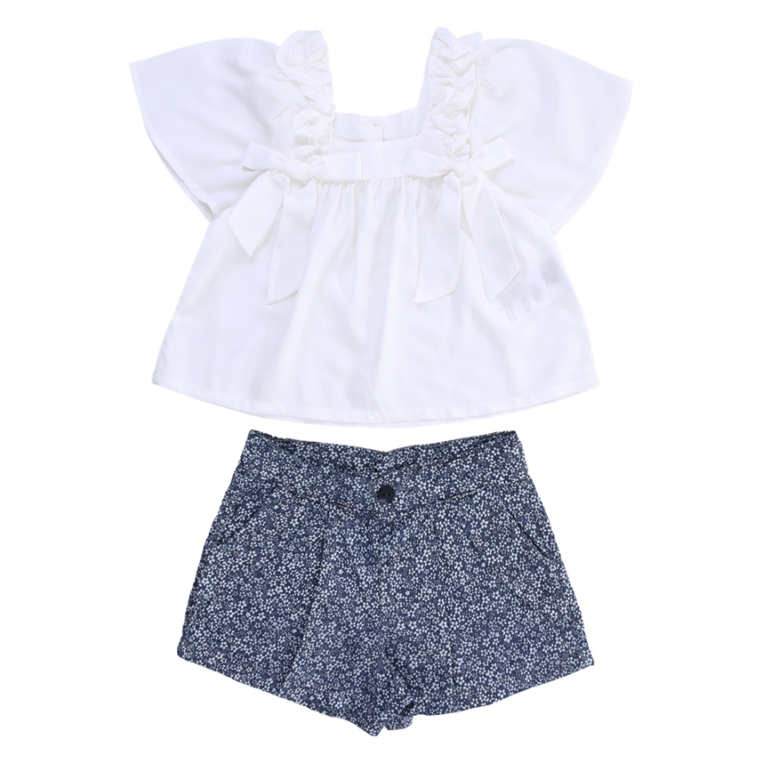 Conjunto Infantil Kookabu Bata E Short Estampa Florzinhas