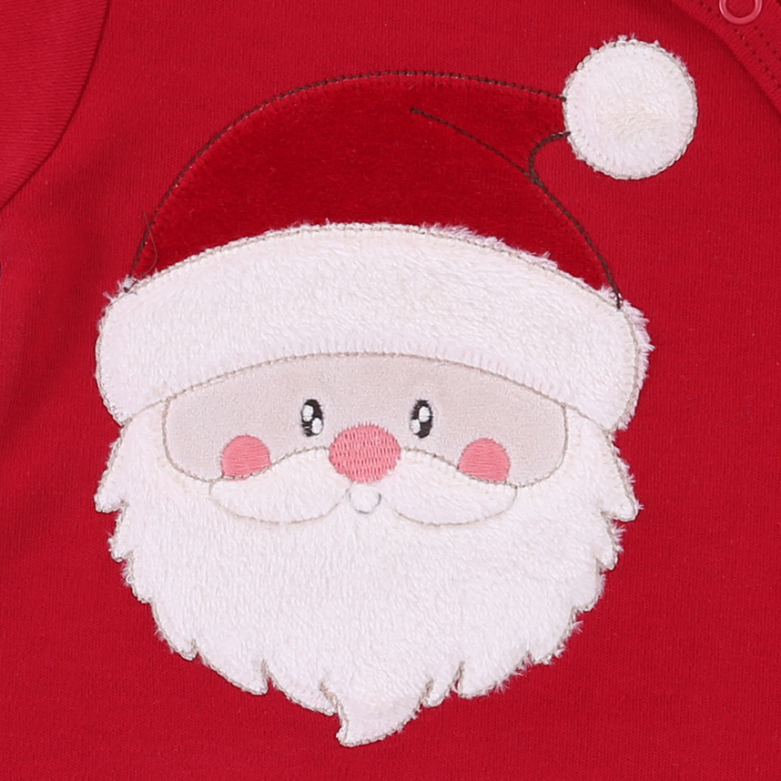 Macacão Bebê Curto Day By Em Suedine Bordado Papai Noel Macacão Bebê Curto Day By Em Suedine Bordado Papai Noel