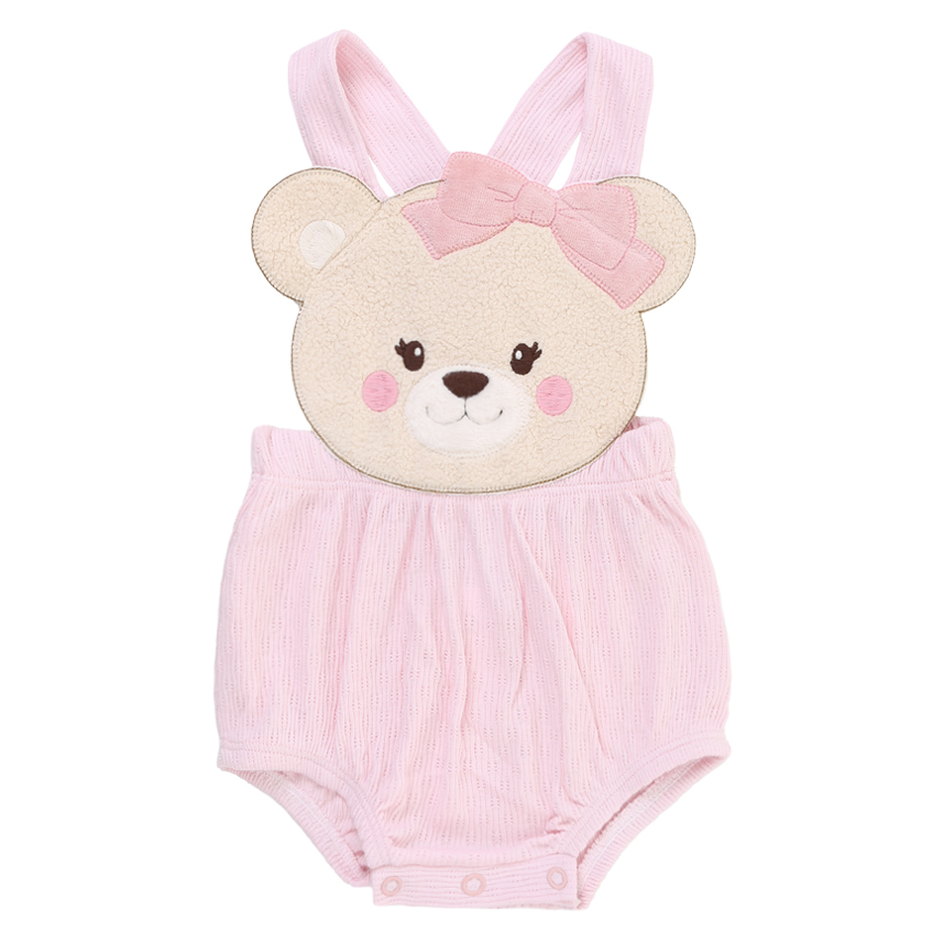 Banho De Sol Bebê Day By Em Suedine Bordado Ursinha Banho De Sol Bebê Day By Em Suedine Bordado Ursinha