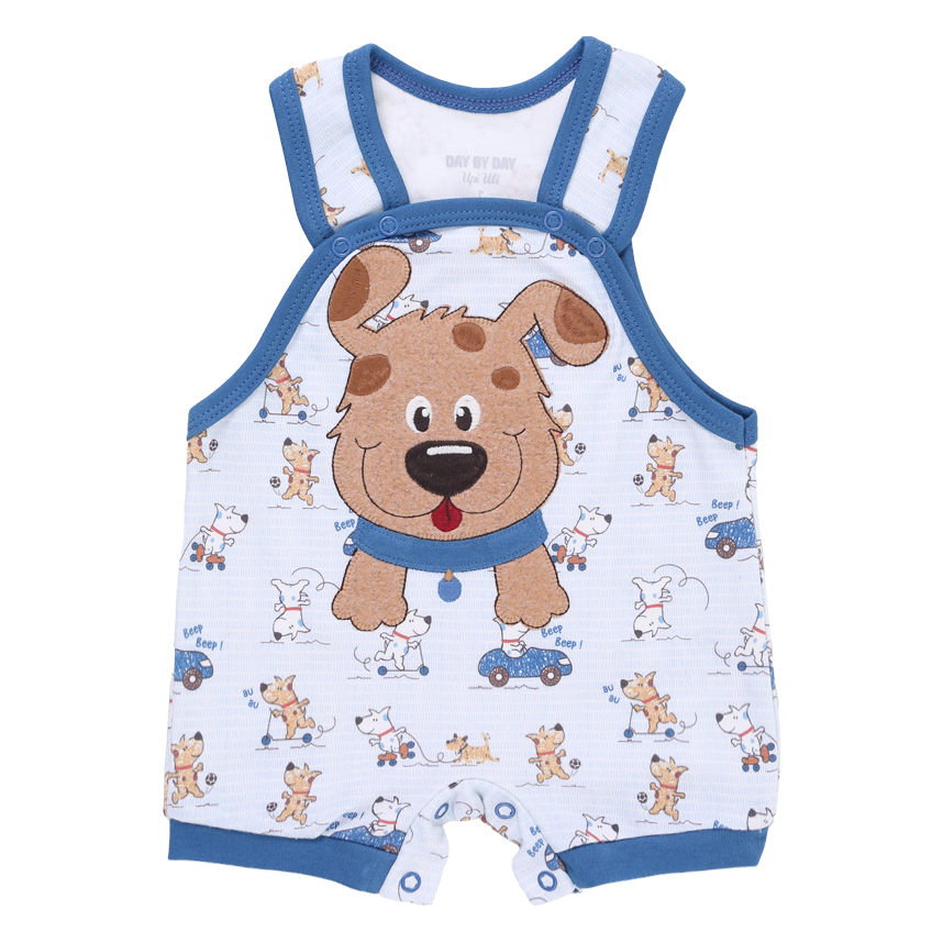 Banho De Sol Bebê Day By Em Suedine Bordado Cachorro