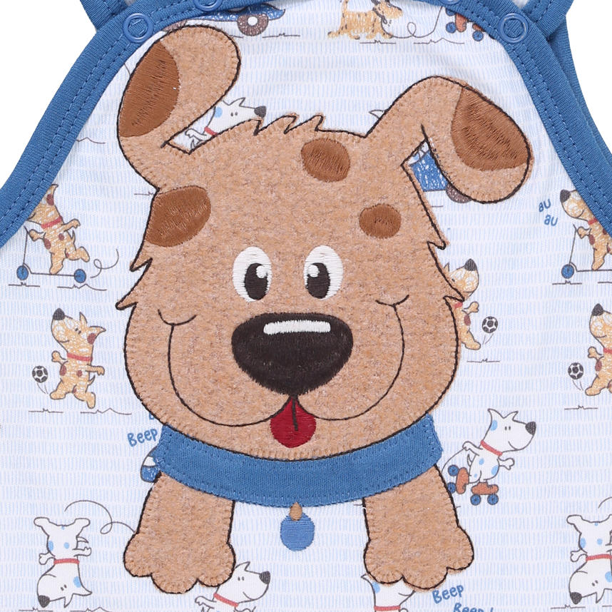 Banho De Sol Bebê Day By Em Suedine Bordado Cachorro