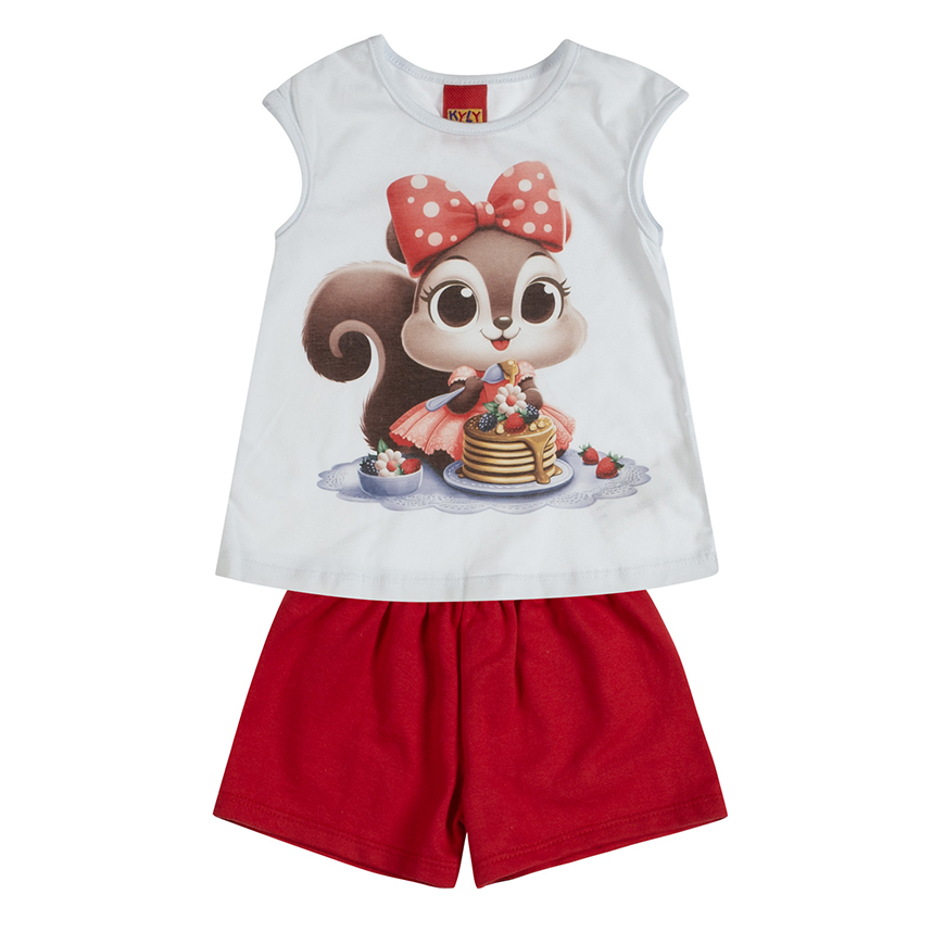 Conjunto Juvenil Kyly Blusa Regata Meia Malha E Short