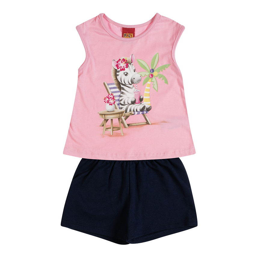 Conjunto Juvenil Kyly Blusa Regata Meia Malha E Short Conjunto Juvenil Kyly Blusa Regata Meia Malha E Short