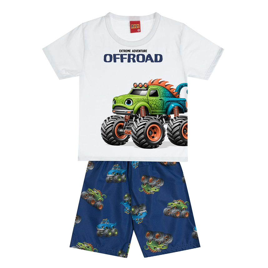 Conjunto Infantil Kyly Camiseta Meia Malha E Bermuda Conjunto Infantil Kyly Camiseta Meia Malha E Bermuda