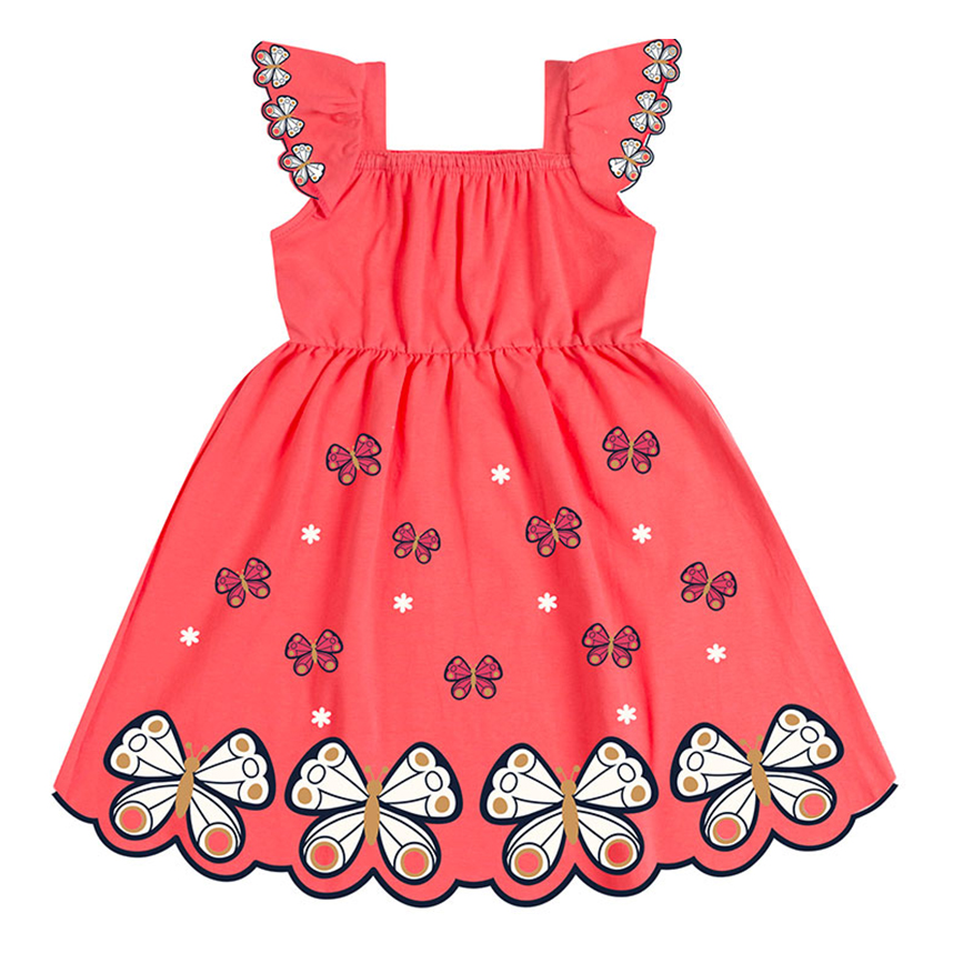 Vestido Infantil Kyly Em Cotton Estampa Borboletas Vestido Infantil Kyly Em Cotton Estampa Borboletas