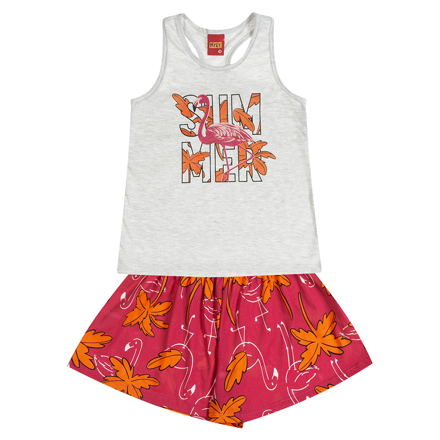 Conjunto Infantil Kyly Blusa Regata E Short Estampado Conjunto Infantil Kyly Blusa Regata E Short Estampado