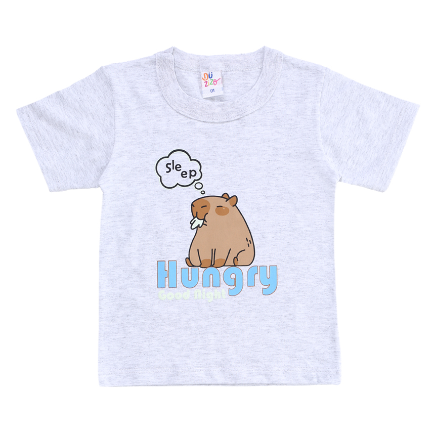 Pijama Infantil Duzizo Meia Malha Estampa Capivara