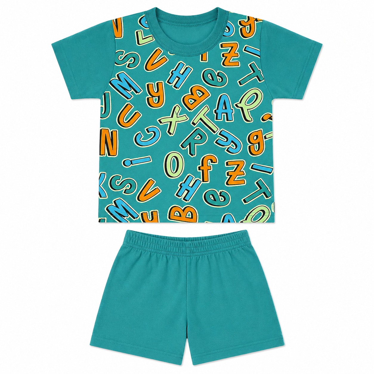Pijama Curto Infantil Bicho Bagunça Menino Letras