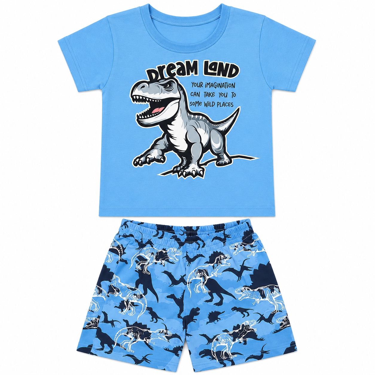 Pijama Infantil Bicho Bagunça Menino Curto Dinossauros