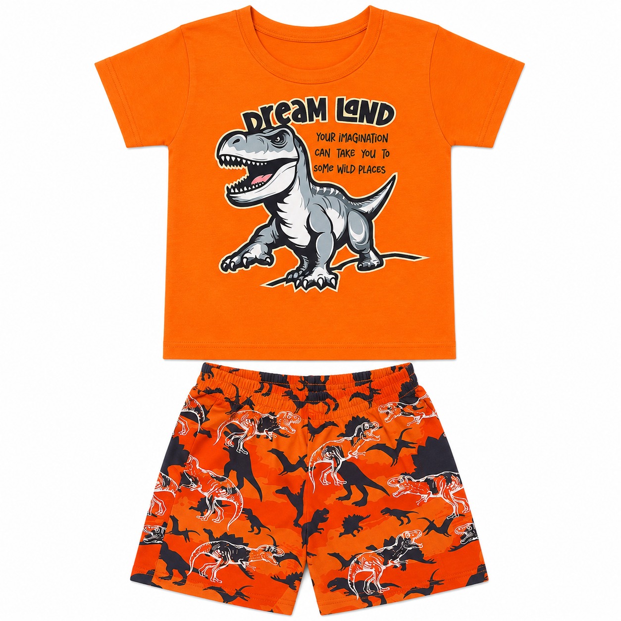 Pijama Infantil Bicho Bagunça Menino Curto Dinossauros
