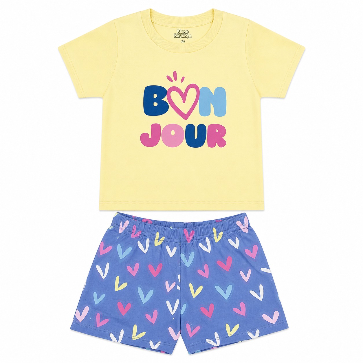 Pijama Juvenil Bicho Bagunça Menina Curto Bon Jour
