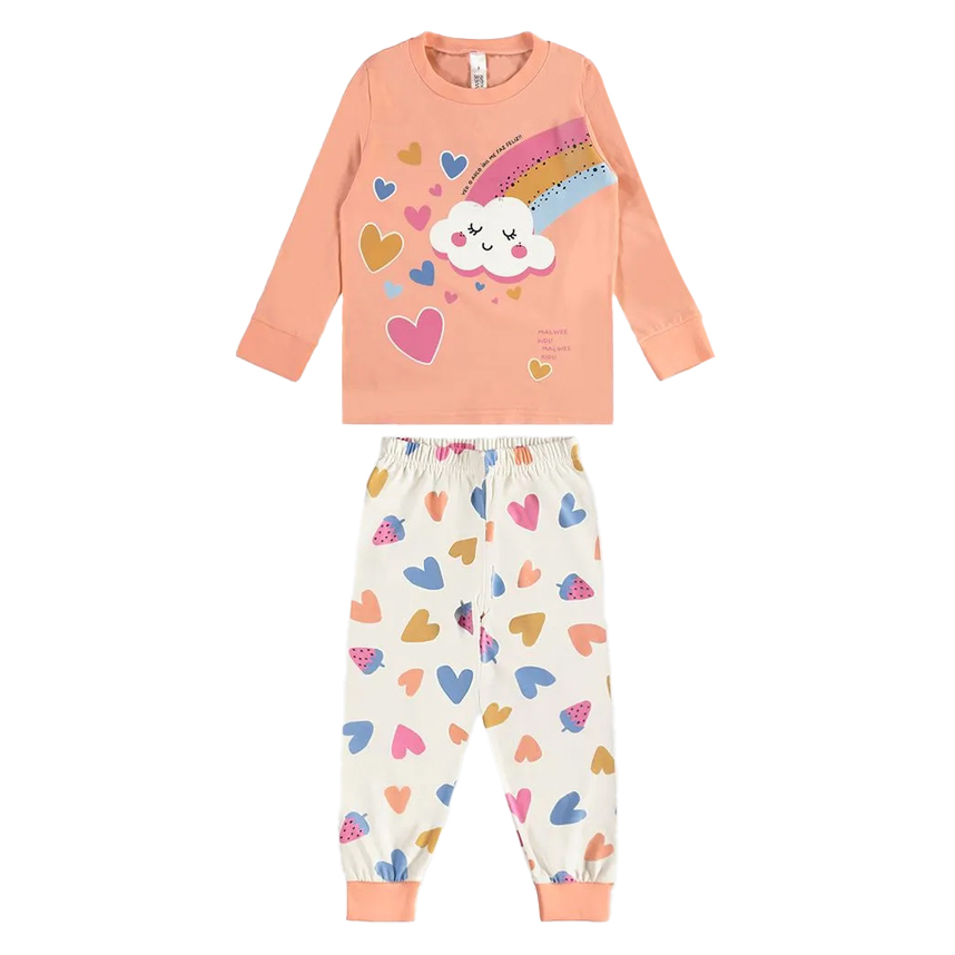 Pijama Infantil Malwee Longo Estampa Nuvem Arco íris Pijama Infantil Malwee Longo Estampa Nuvem Arco íris