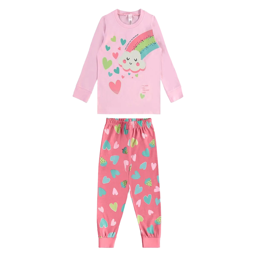 Pijama Infantil Malwee Longo Estampa Nuvem Arco íris Pijama Infantil Malwee Longo Estampa Nuvem Arco íris