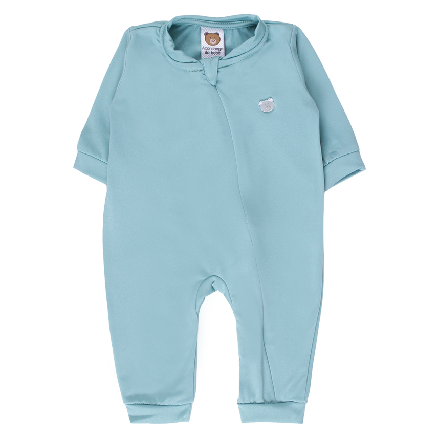 Macacão Longo Bebê Aconchego Com Zíper Liso