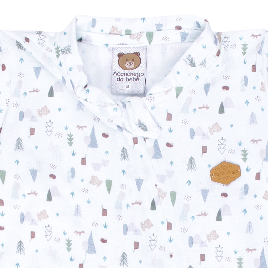 Macacão Longo Bebê Aconchego Com Zíper E Estampado