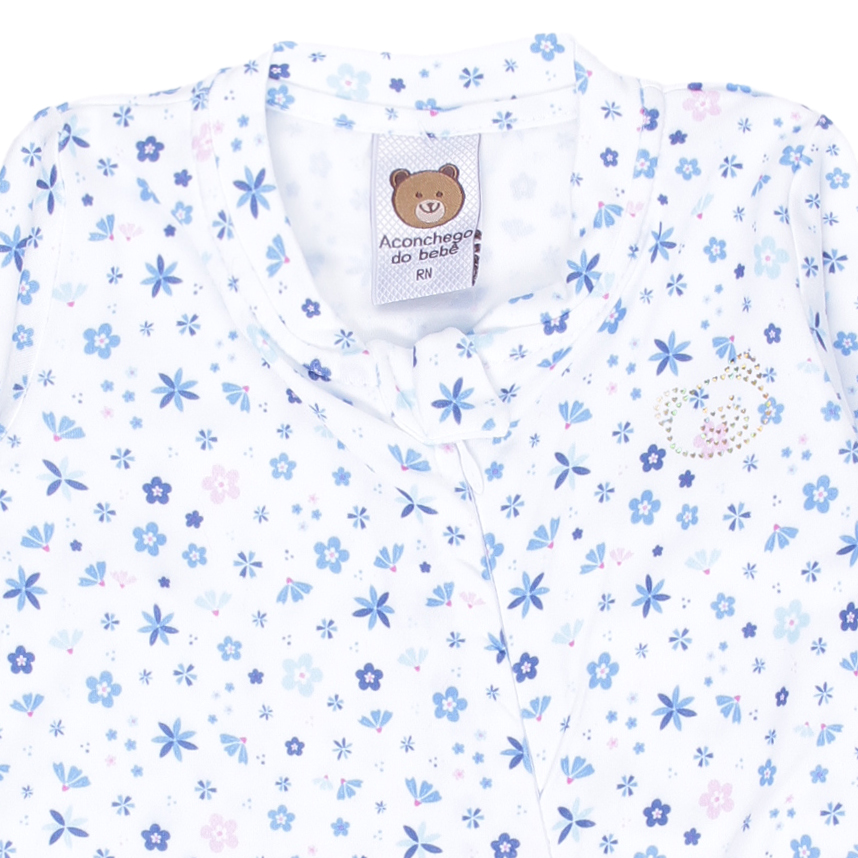 Macacão Longo Bebê Aconchego Com Zíper E Estampado