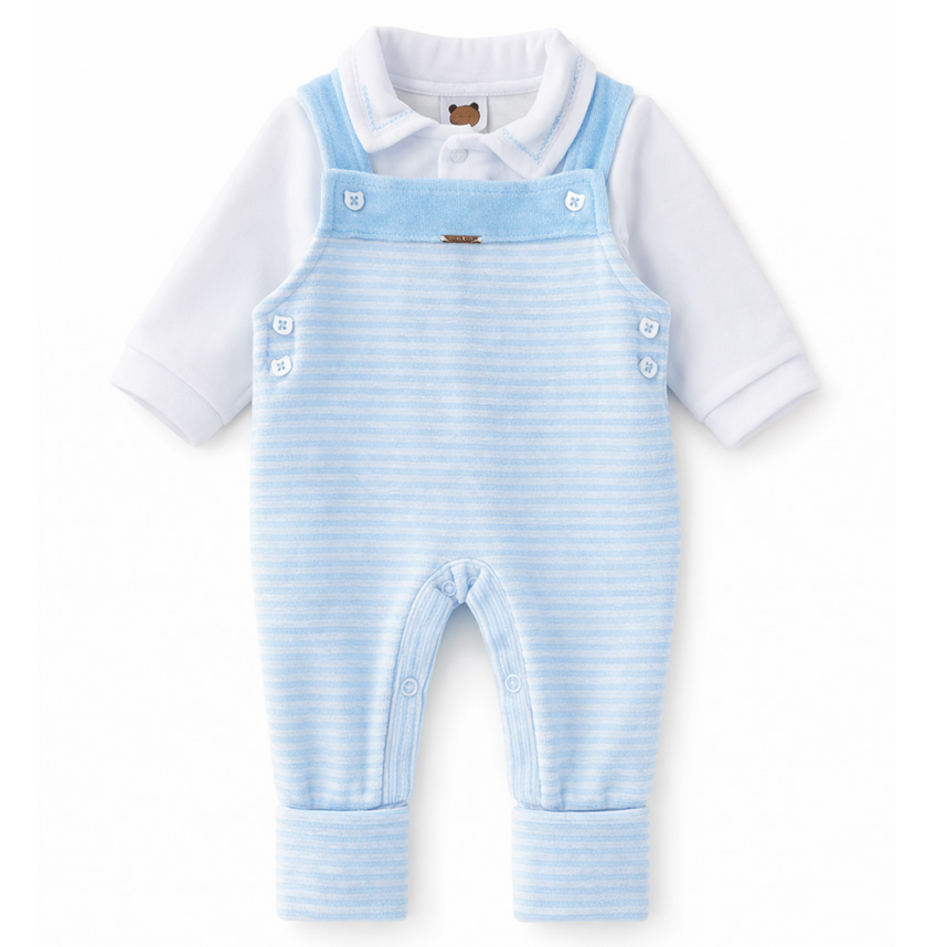 Macacão Longo Bebê Aconchego Em Push Listrado