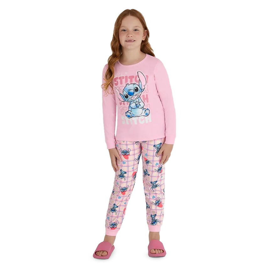 Pijama Infantil Malwee Longo Estampa Stitch Pijama Infantil Malwee Longo Estampa Stitch