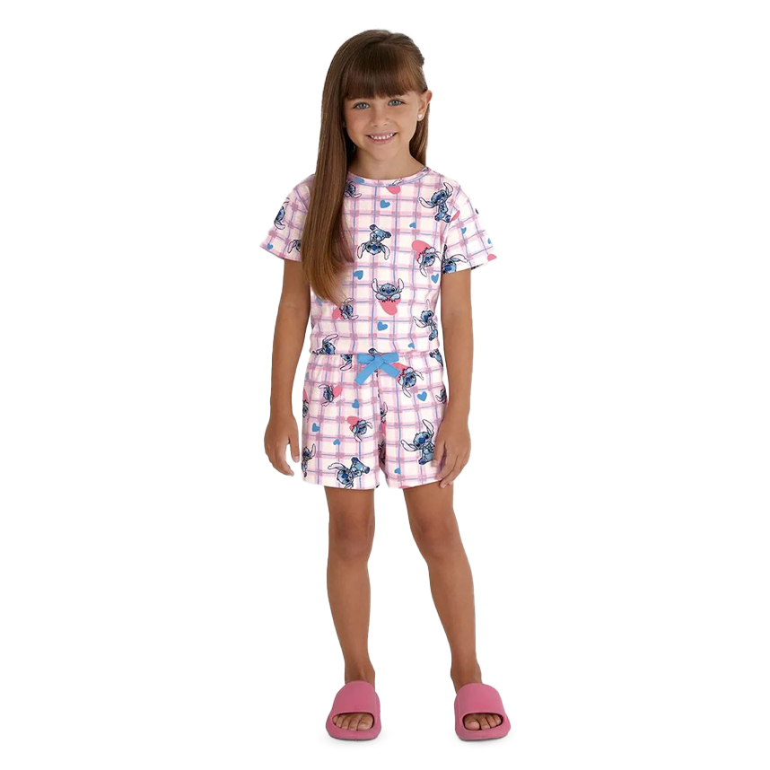 Pijama Infantil Malwee Curto Estampa Stitch Pijama Infantil Malwee Curto Estampa Stitch