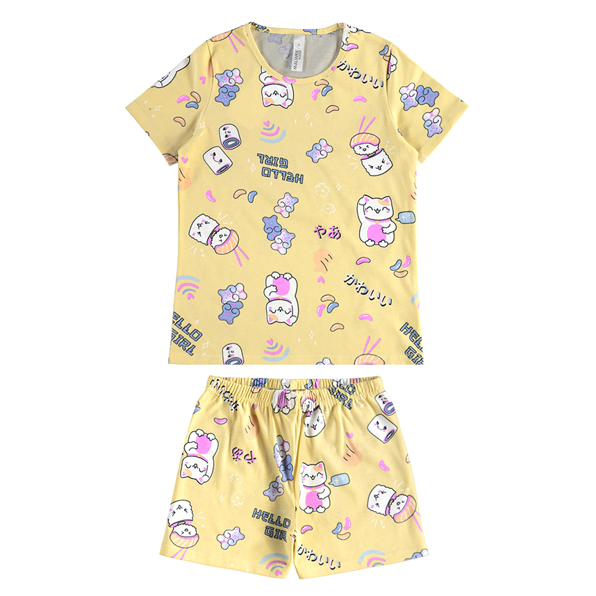 Pijama Juvenil Malwee Curto Estampa Boby Good Pijama Juvenil Malwee Curto Estampa Boby Good