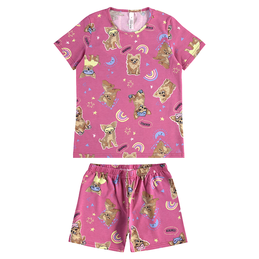 Pijama Juvenil Malwee Curto Estampa Boby Good Pijama Juvenil Malwee Curto Estampa Boby Good