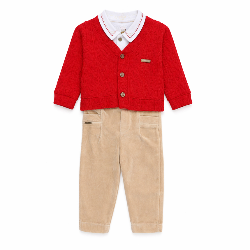 Conjunto Bebê Aconchego Body Bordado E Calça 3 Peças