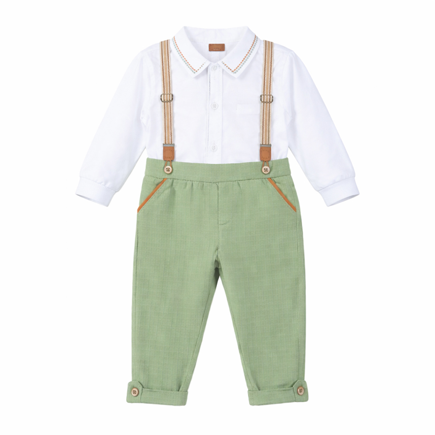 Conjunto Bebê Aconchego Body Bordado E Calça 3 Peças