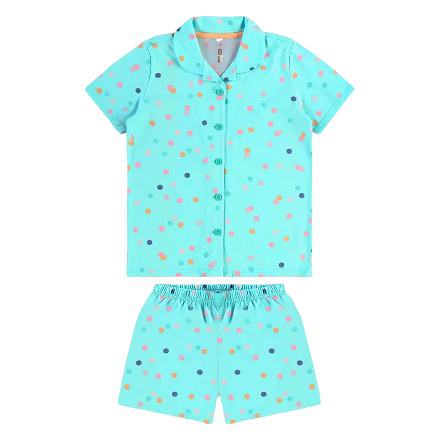Pijama Infantil Malwee Curto Estampa Poá Pijama Infantil Malwee Curto Estampa Poá